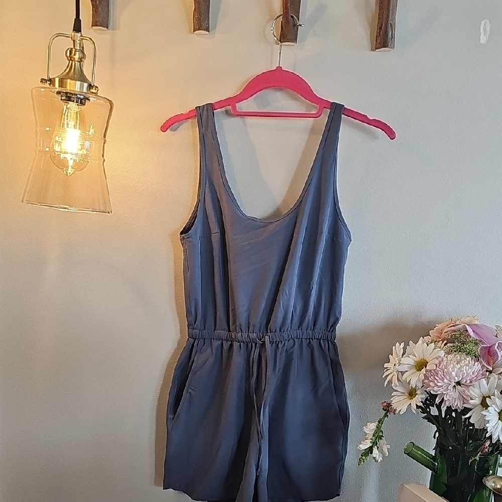 Women's Blue Sleeveless Romper
